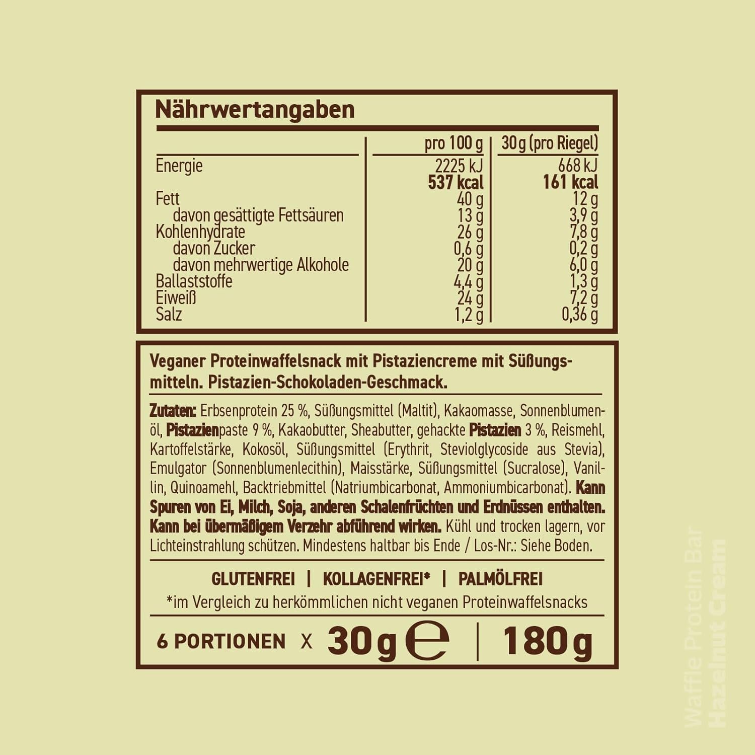 Rocka Waffel Protein Bar (30g per bar) - Veganer Waffelsnack ohne Zucker mit nur 162 kcal pro Portion - Proteinquelle - Knusprig & Cremig - Ideal für Bewusste Ernährung - Image 3
